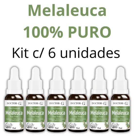 Óleo Essencial De Melaleuca 100% Puro 6 unidades (tea Tree) 15ml Doctor- G