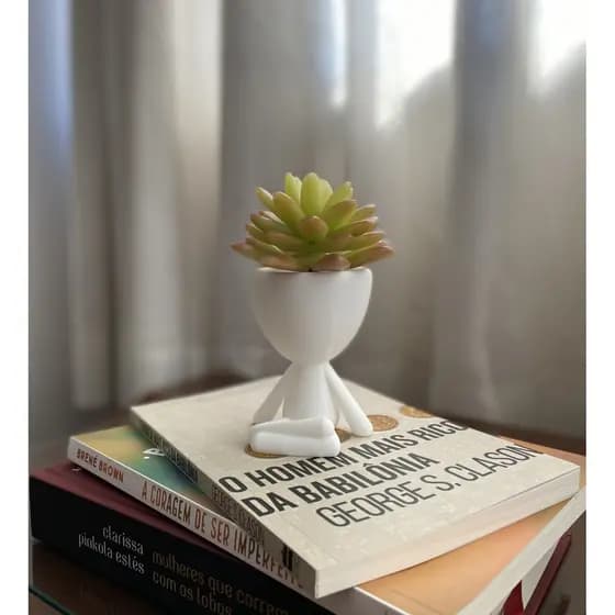 Vaso Bob Para Suculentas e Cactos Robert Plant Vasinho Meditando