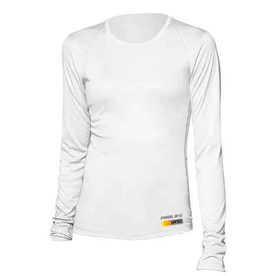 Camisa Blusa Feminina Fator 50+ Uv Prolife Pesca Jetski Cor Branca