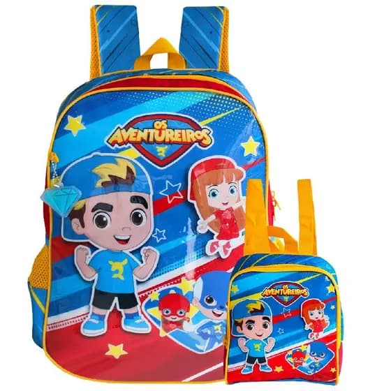 Mochila De Alça Aventureiros Luccas Neto + Lancheira Térmica