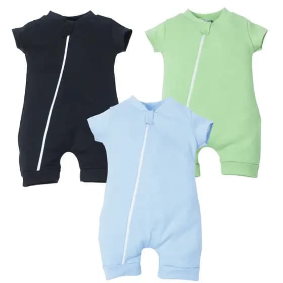 Macacão Bebê menino Verão dia a dia confortavel - Kit com 3 Peças