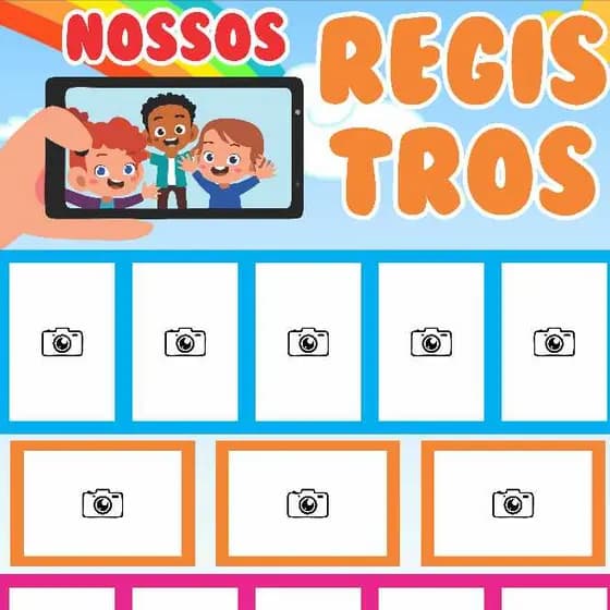 Banner em Lona FOTOS NOSSOS REGISTROS escolar casa decoração momentos