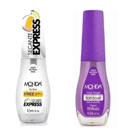 Kit C/2 Mohda Esmalte Secante Express + Base Vitrificada Top Coat