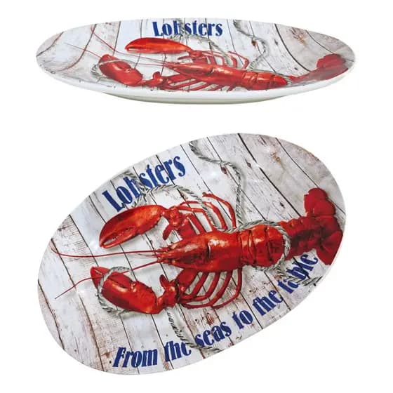 Travessa Oval Ceramica M Lagosta Scalla Mesa Posta Bowl