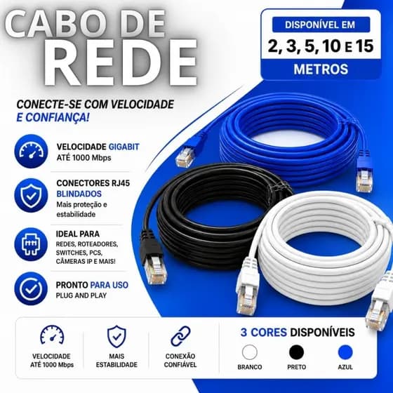 Cabo De Rede De Internet Com Conector Ja Pronto cat5