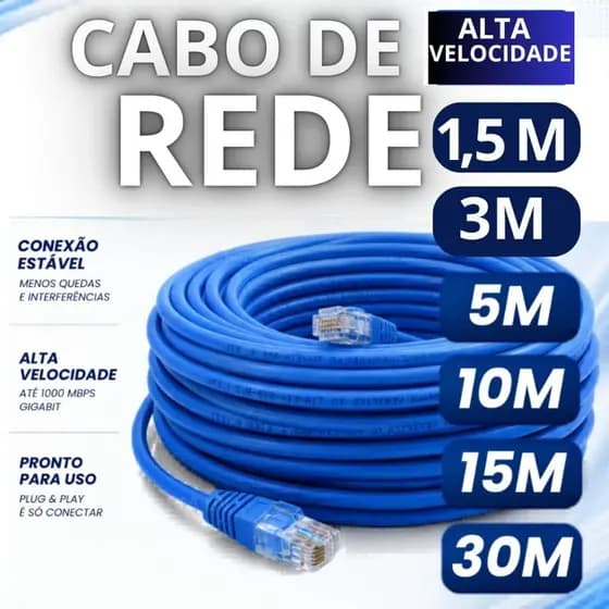 Cabo de rede de internet com conectorr.. 3m 5m 10m 15m 20m cat5