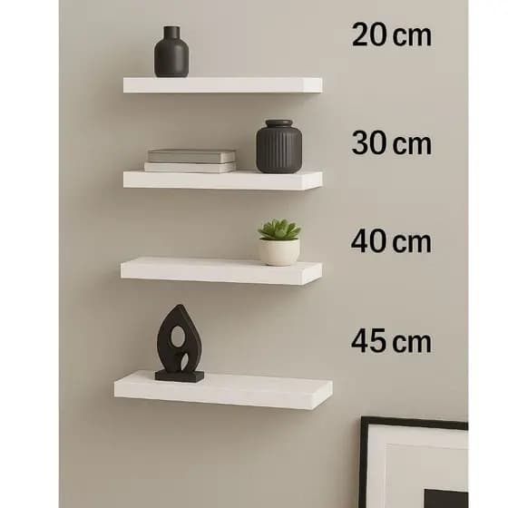 Kit Prateleiras Pequenas MDF Branco 10cm – Nichos de Parede para Quarto e Sala