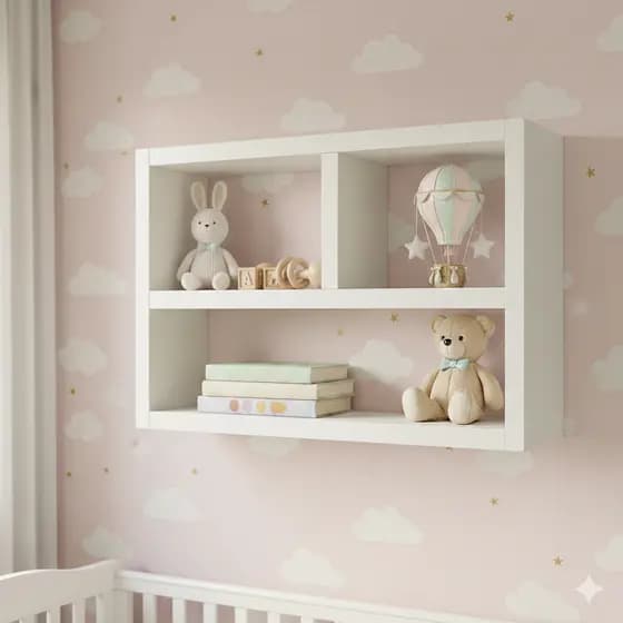 Nicho Organizador de Parede Baby Livros e Brinquedos para Quarto Infantil Decoração