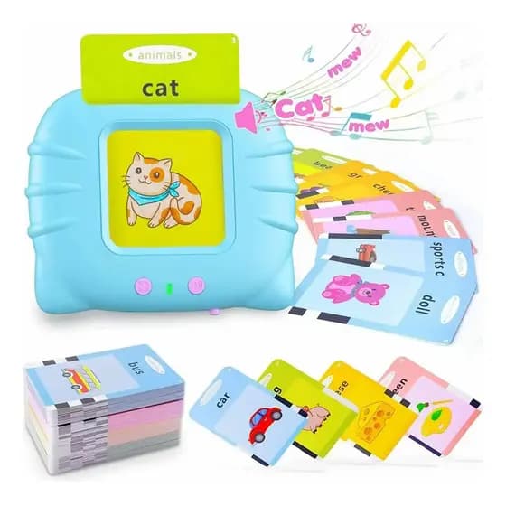 Brinquedo Educativo tradutor Cards Infantil Cartão Fala Inglês Português Apraxia Autismo Alfabetização 224 Palavras