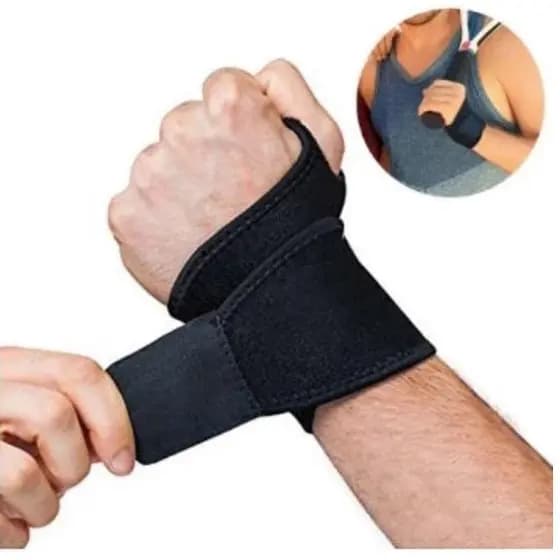 Tensor de Pulso Munhequeira Anatômica Ajustável Preta Tensão Anatômica Flex Tendinite Pulso
