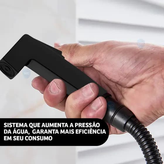 Ducha Higiênica Completa Com Acessórios para Banheiro Completo Luxo Preto