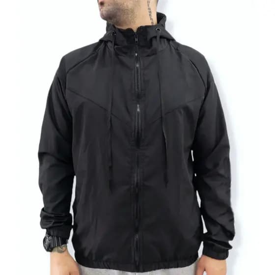 Jaqueta Corta Vento Básica Preta Blusa Agasalho Masculina Liso Impermeável