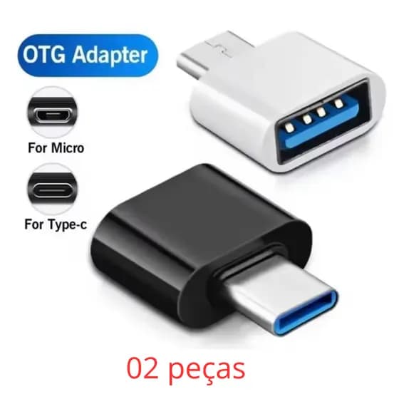 Adaptador OTG Tipo C Para USB - 02 peças
