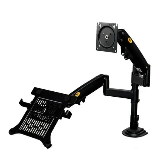 KIT SUPORTE NB H-180 DUPLO 17 A 27 + BANDEJA PARA FP 02 PARA NOTEBOOK DE 10 A 17 POLEGADAS