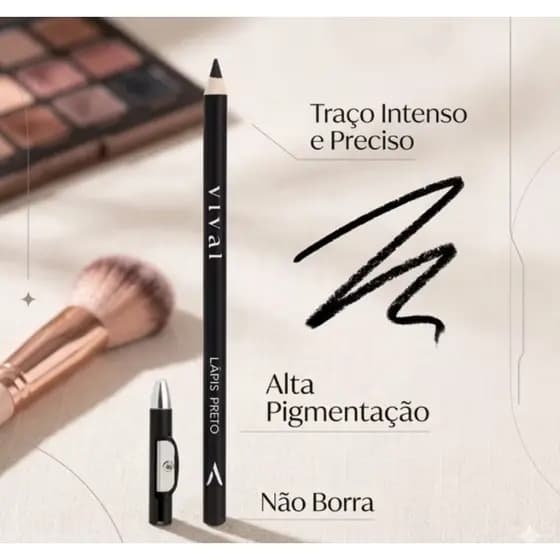 LAPIS PARA OLHOS VIVAI COM APONTADOR PRETO
