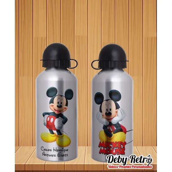 Garrafa Squeeze Mickey com nome, Squeeze Mickey, Garrafa mickey personalizada com nome