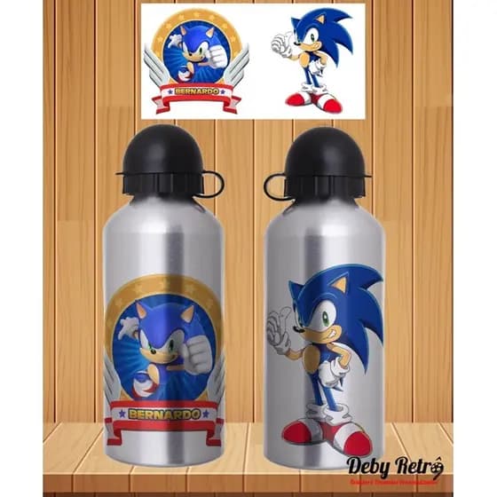 Garrafa Sonic personalizada com nome, Squeeze alumínio 500ml Sonic, sonic, squeeze sonic
