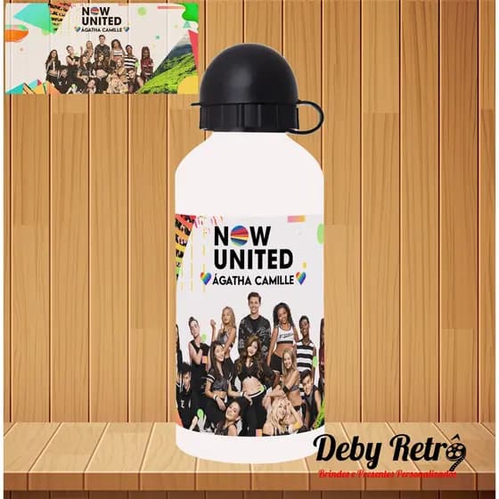 Squeeze Garrafa de alumínio 500 ml Now United personalizada com nome, Garrafinha now united, garrafa now united, now united, garrafinha infantil, garrafa escolar, garrafa de água