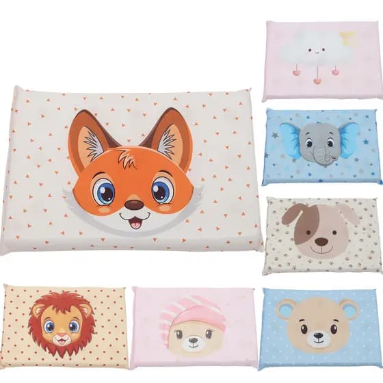 Travesseiro Bebe Antissufocante Estampados Bichinhos Para Menino Menina com Furos