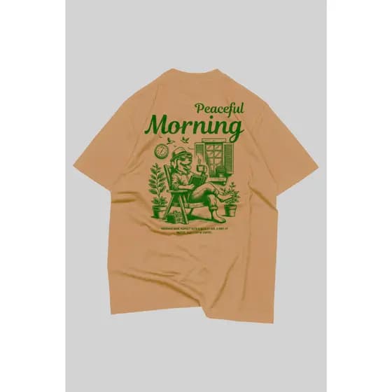 Camiseta Oversized Streetwear Morning 100% Algodão Camisa Oversize