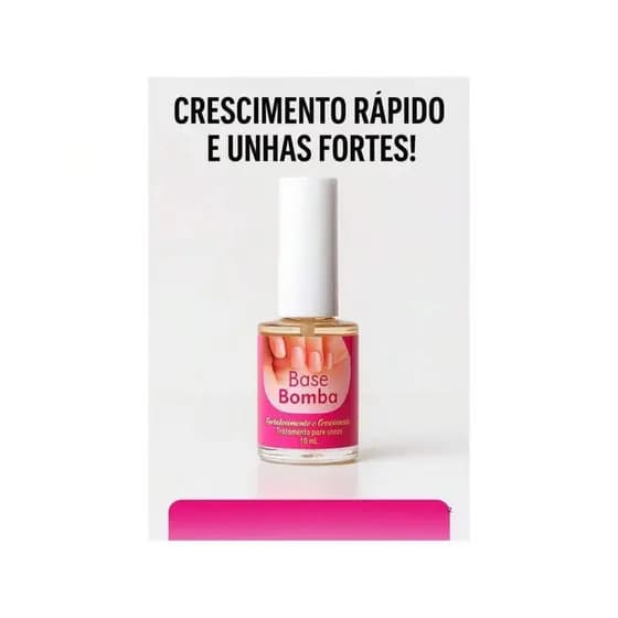 Kit com 3 Base Bomba Fortalecedora de Unha - Crescimento ràpido e Unhas Fortes...