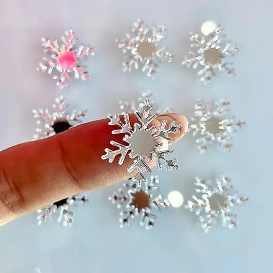 Aplique Acrílico Flocos de Neve 2 cm para Laço Frozen Gelo Natal