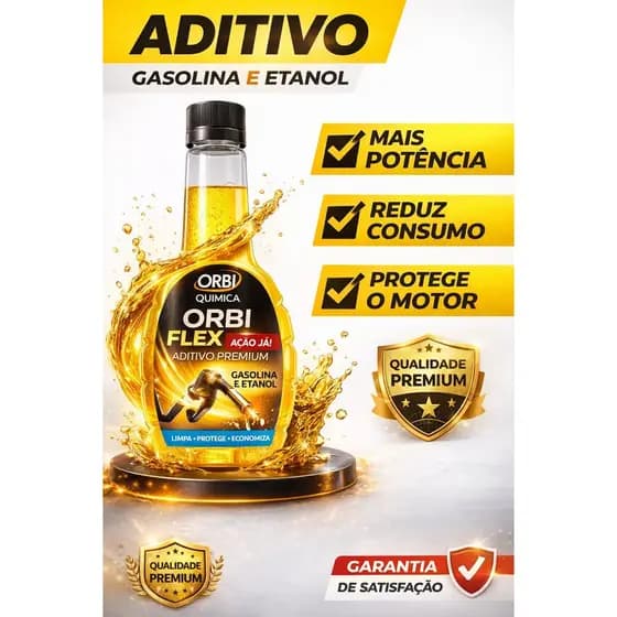 Aditivo Combustível Flex 200ml Limpa Bicos Injetores - ORBI-FLEX Gasolina e Etanol