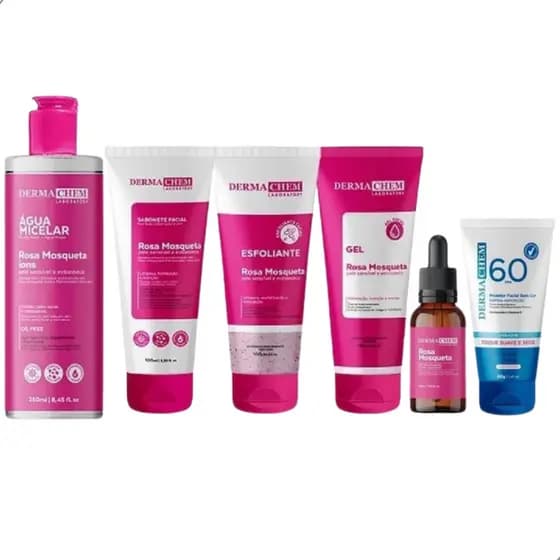 Kit Rosa Mosqueta Calmante Adstringente + Protetor Solar Facial