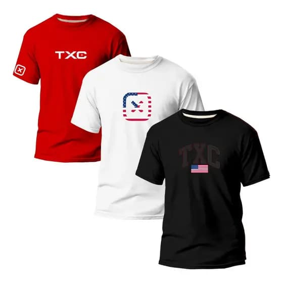 Kit 3 Camisas Txc Masculina Variáveis Country Rodeio Texas