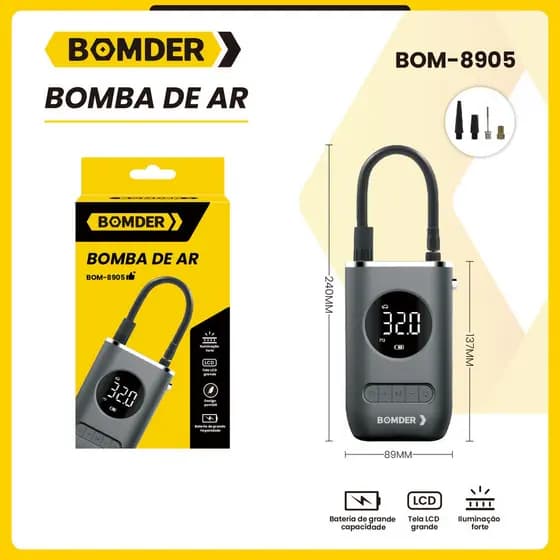 Mibee Compressor de ar portátil com inflador de pneu mini com bateria recarregável de 4000 mAh, bomba de pneu sem fio 150 PSI, luz de emergência LED, bomba de ar calibre de pressão para carro bicicleta motocicleta bola inflável