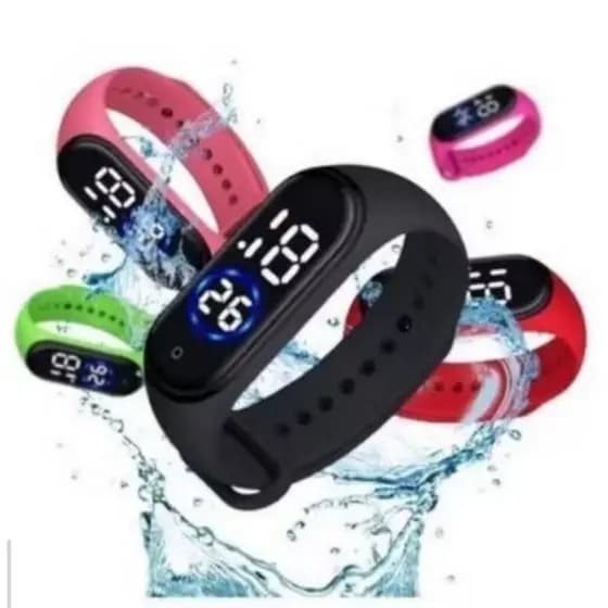kit com 2 relógio digital m4 relógio unissex um preto e um azul relogio a prova d agua relógio bracelete
