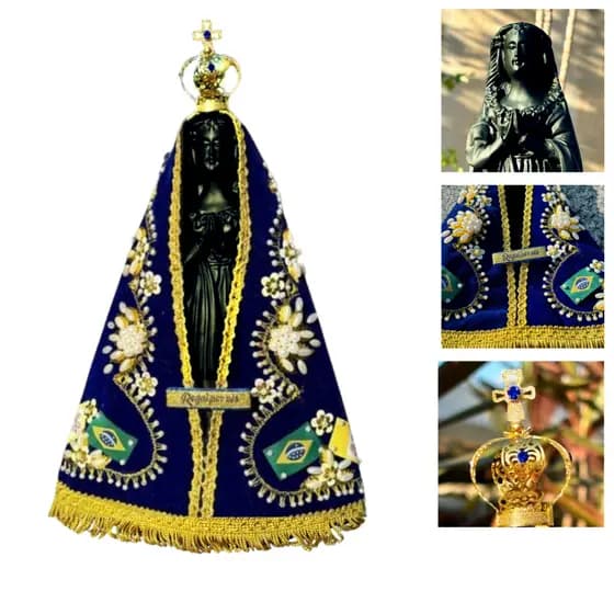Imagem Nossa Senhora Aparecida 30 cm Resina Luxo Completa