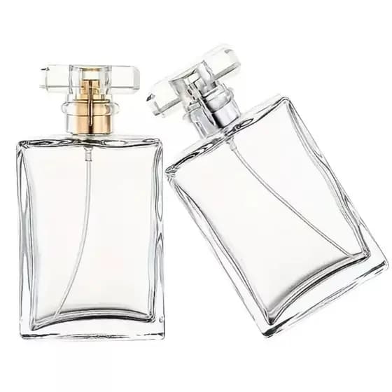 Frasco porta Perfume de Vidro 100 ml Luxo com Tampa Acrílica – Spray Recarregável