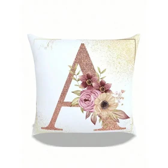 Capa De Almofada Decorativa 45X45 Estampa Digital Letras A-Z