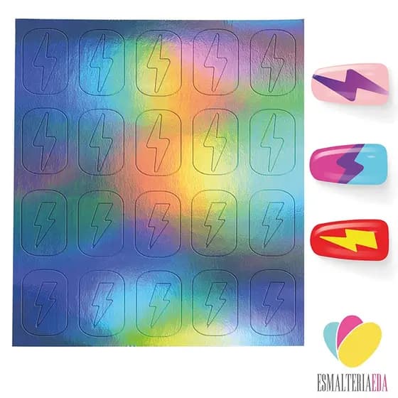 Stencil para Unhas Raios Molde Airbrush Adeviso Estencil