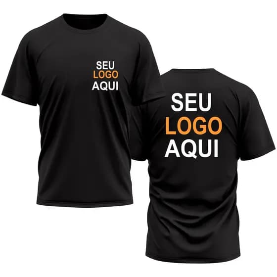Camiseta Camisa Masculina Feminina Personalizada Sua Logo Empresa Trabalho Frase Estampa Foto Manga Cuta