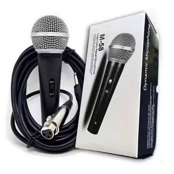 Microfone Profissional Dinâmico Com Fio - SM-58: Alta Qualidade, Durabilidade e Flexibilidade