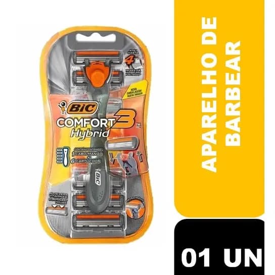 Aparelho de barbear Bic Comfort Hybrid c/ 06 cartuchos