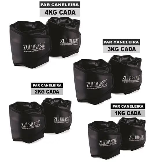 Kit Canaleiras Peso 1kg 2kg 3kg 4kg Tornozeleiras Profissional