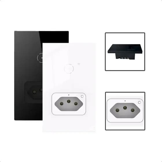 Interruptor Inteligente Wi-Fi 1 Botão Touch Com Tomada 16A