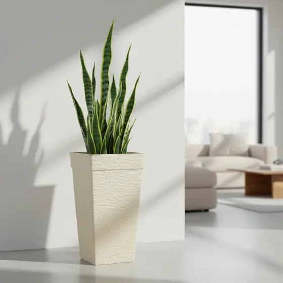 Kit 4 Vasos Rattan 28 L Bege para Plantas e Flores Arranjos Artificiais Decoração vaso grande