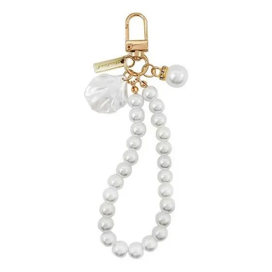 Chaveiro Com Concha, Pérola E Pingente Concha Dourado 12Cm Plástico Resistente Alta Qualidade