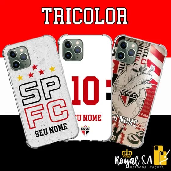 Capinha personalizada Tricolor para todos os aparelhos Samsung/ Iphone/ Motorola/ Xiaomi