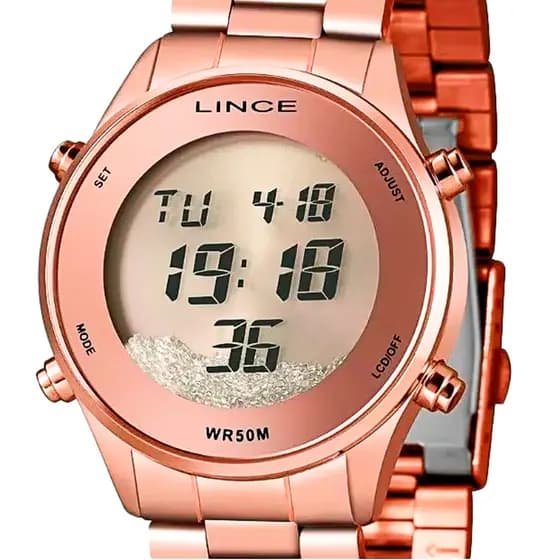 Relógio Lince Feminino Rose Gold Digital Sdr4638L Rxrx
