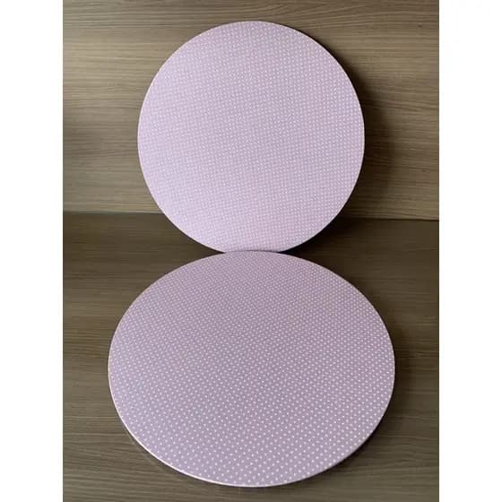 Capa de Sousplat Rosa BB Poá Branco