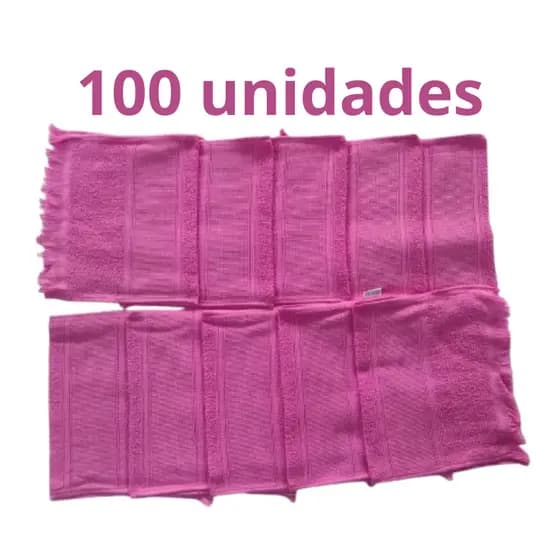 Kit com 100 Toalha Social de mão para Bordar Pink - 23cmx36cm 100% algodão
