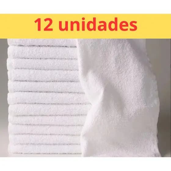 Kit com 12 Toalhas de Rosto Lisa Salão Manicure Barbearia 100% algodão finas