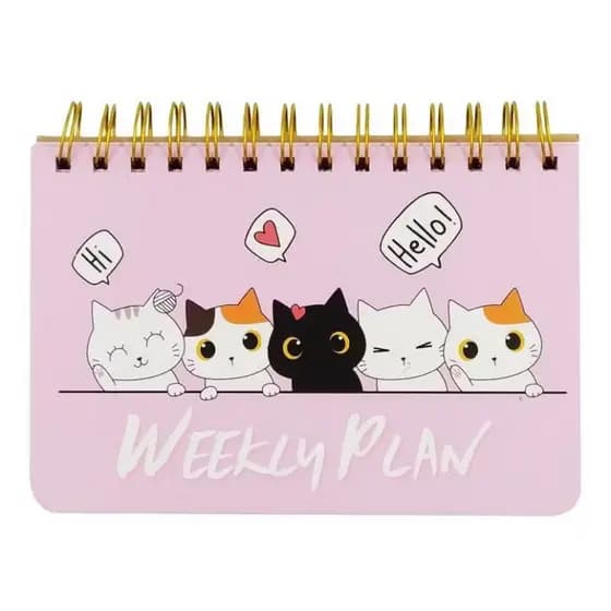 Planner semanal gatinhos - Papelaria fofa - Catlovers