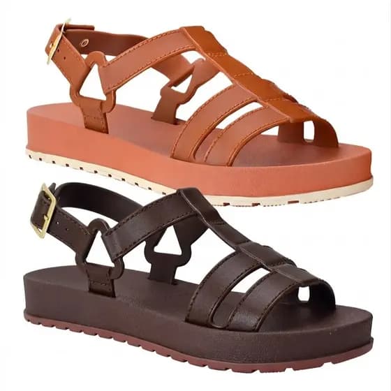 Kit 2 Pares Sandália Feminina Confortável Antiderrapante Macia e Elegante para o Verão e Trabalho