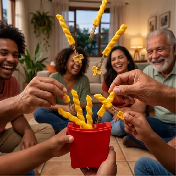 Flying Fries Pula Batata Brinquedo Infantil Interativo Jogo Divertido Família 4+ Anos Educativo Coordenação Motora Desaf